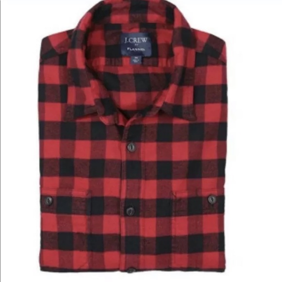 J. Crew AQ245 Flannel Buffalo Check Button Front Shirt